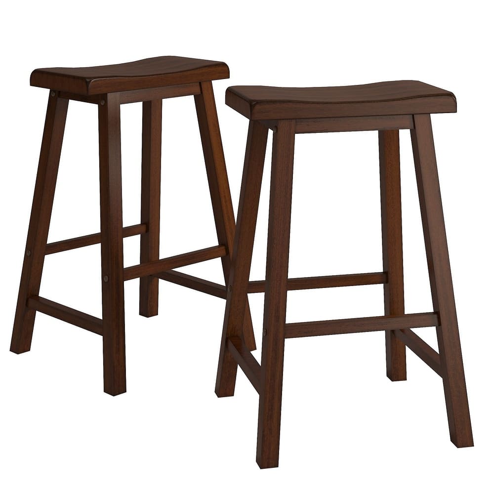 Salvador Saddle 29-inch Counter Height Backless Stools (Set of 2) by iNSPIRE Q Bold