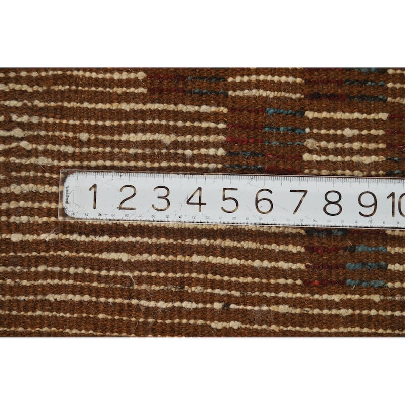 Geometric Moroccan Oriental Area Rug Hand-Knotted Beige Wool Carpet - 6'6" x 9'7"