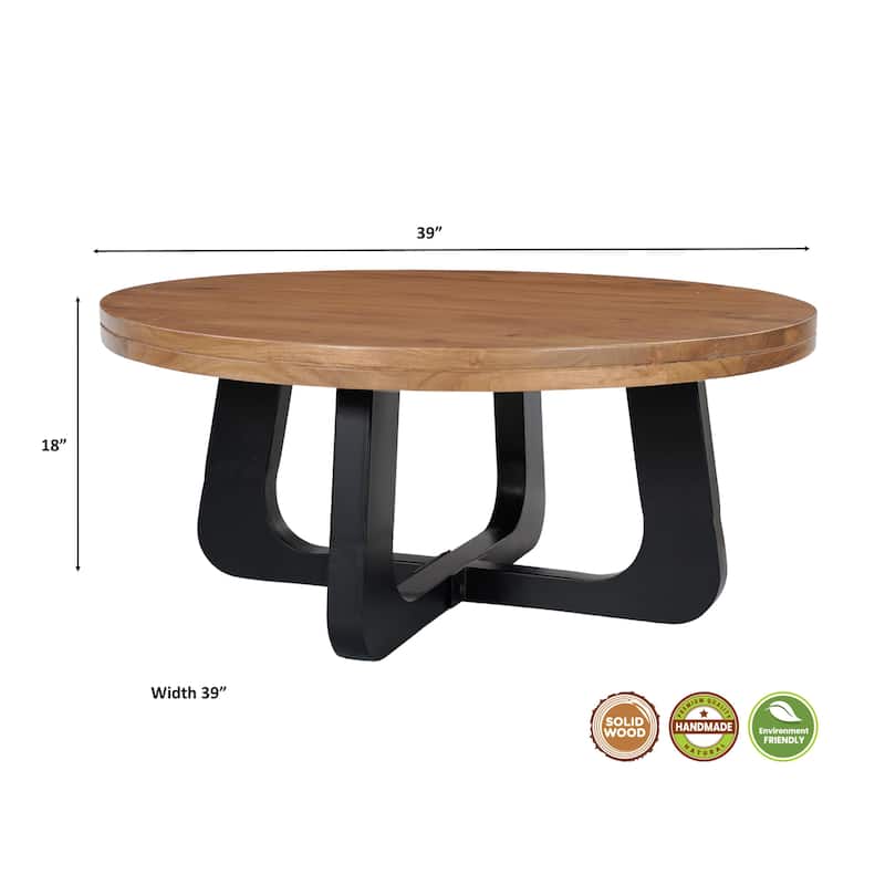 Ava Modern Round Solid Wood Coffee Table