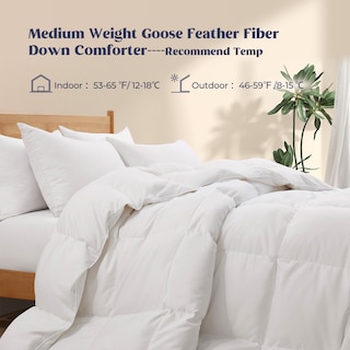 Medium Warmth All Season 600 Fill Power White Goose Feather Down Comforter Duvet Insert