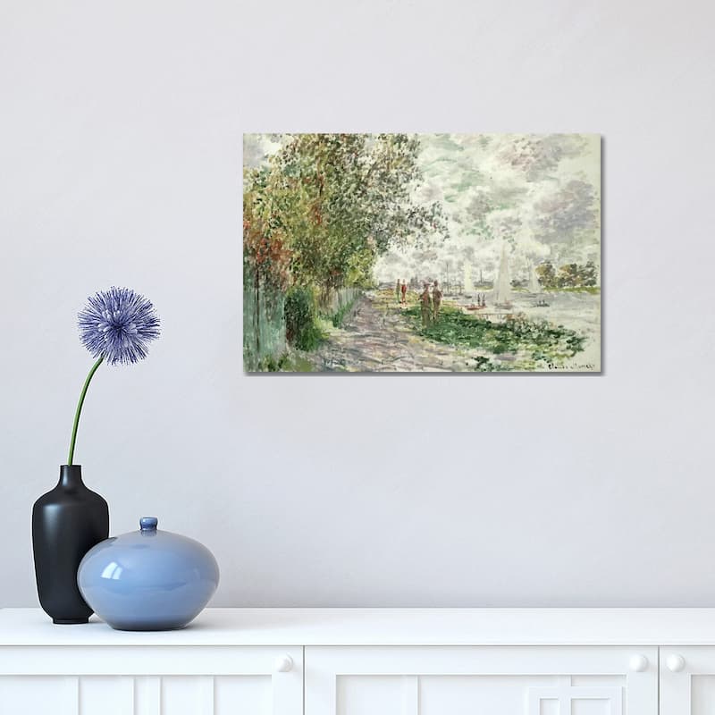 iCanvas "The Riverbank at Gennevilliers, c.1875 " by Claude Monet Canvas Print - 12x18x1.5