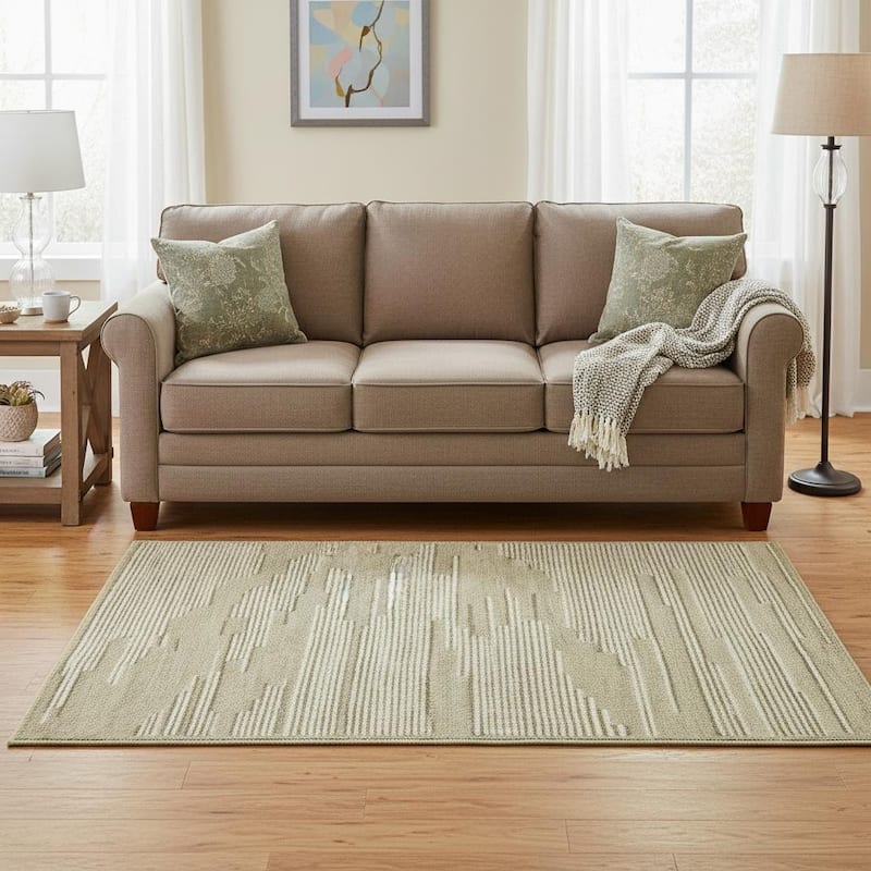 HomeRoots Geometric Lodge Rectangle Area Rug - 96.00 in. x 60.00 in. x 0.45 in.