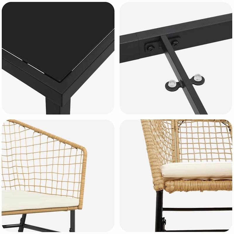 vidaXL Garden Dining Set Poly Rattan