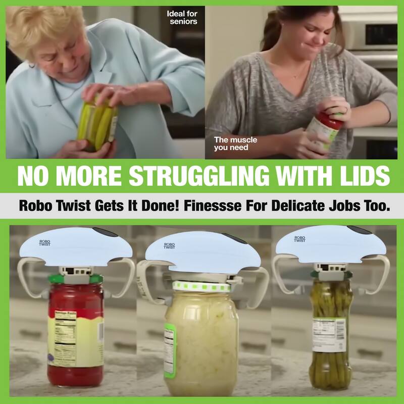 Robo Twist Electric Jar Opener Automatic Hands-Free Kitchen Gadget
