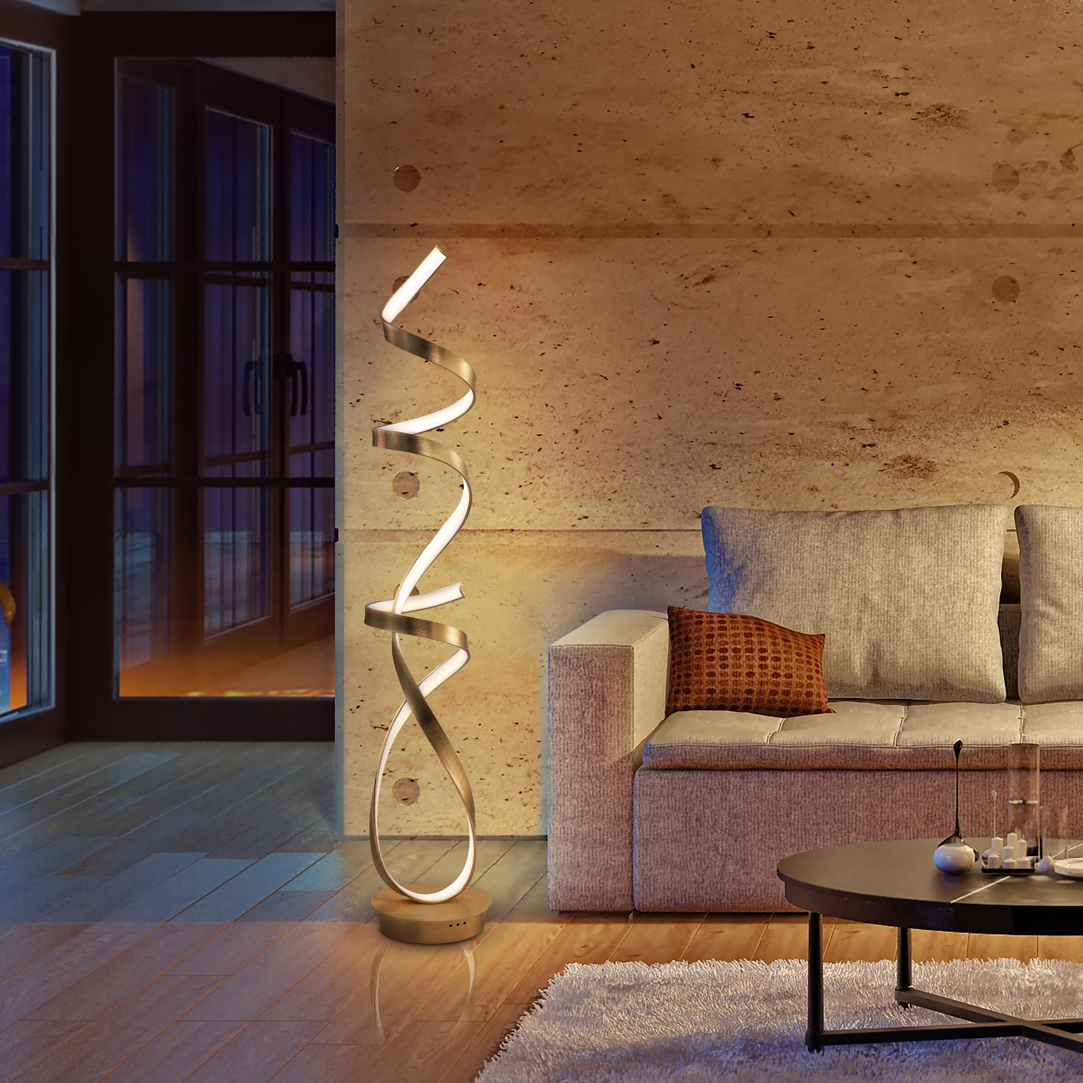 Artiva USA Orchestra 68W Unique Modern LED Floor gold 63 On Sale Bed Bath Beyond 36024677