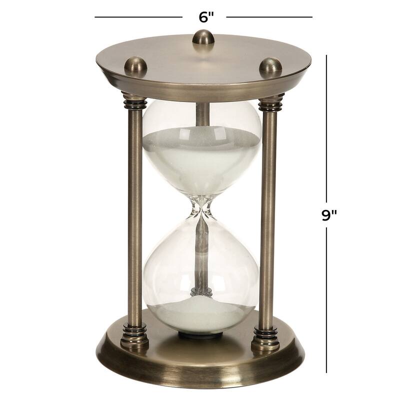Metal Hourglass Sand Timer - Brass - Roche River Decor