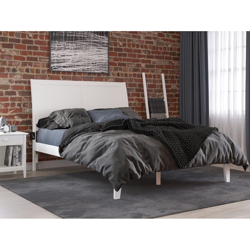 Portland Queen Wood Platform Bed in White