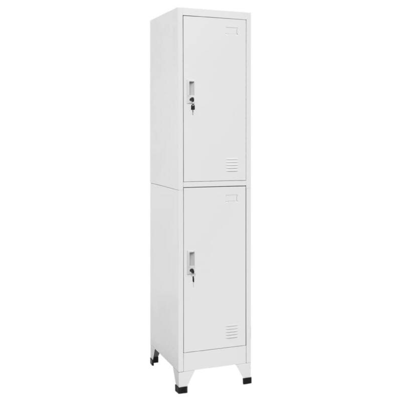 Sonia Rectangular Locker Cabinet with 2 Lockable Doors, Gray Steel