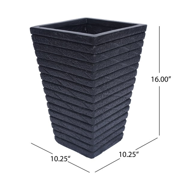 Jude Square Tapered Riveted Lightweight Concrete Garden Urn Planter by ...