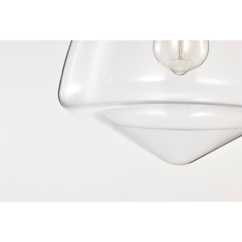 Zylo Semi-Flush Mount Metal Ceiling Lamp with Clear Glass Shade