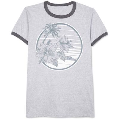 Jem Mens Palm Tree Graphic T-Shirt,, Grey, Large