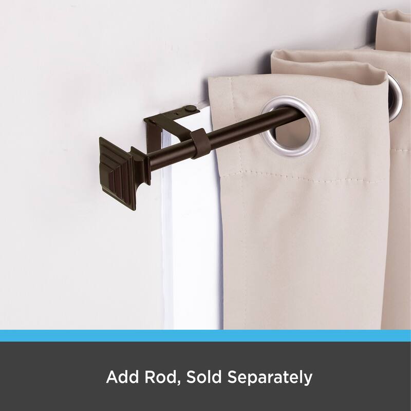 Kenney® Fast Fit™ 5/8" No Measure Curtain Rod Brackets, Set of 2, Brushed Nickel