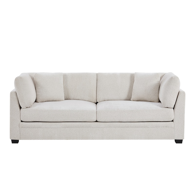 Christopher Knight Home - Flare Modern Upholstered Sofa with Flared Arms - Beige