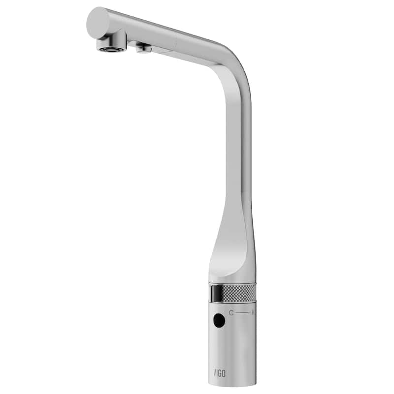 VIGO Jewel 15" H Touchless Pull-Out Sprayer Kitchen Faucet - Stainless Steel