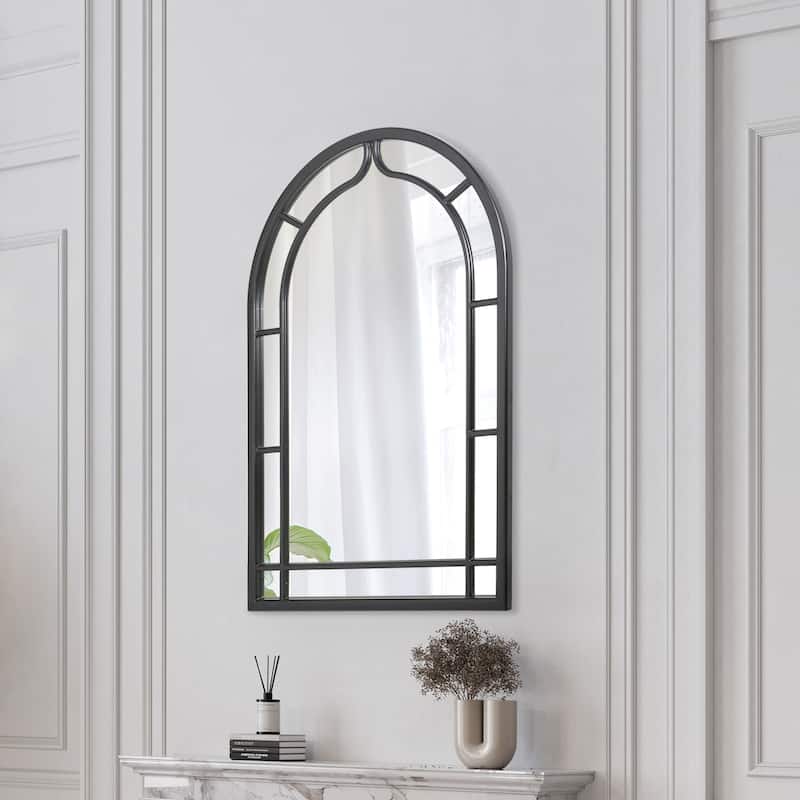 Arch Window Wall Mirror Bathroom Vanity Mirror - Black - 47.2'' H X 31.5" W x 1.1" D
