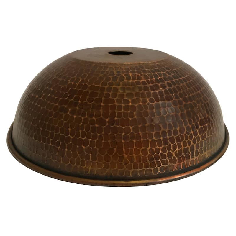 Hammered Copper 10.5-in Dome Pendant Light Shade in Oil Rubbed Bronze (SH-L100DB)
