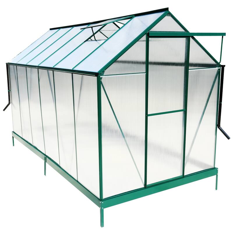 Polycarbonate Greenhouse,Heavy Duty Outdoor Walk-in Green House Kit - 6.3'*12.2'*7'