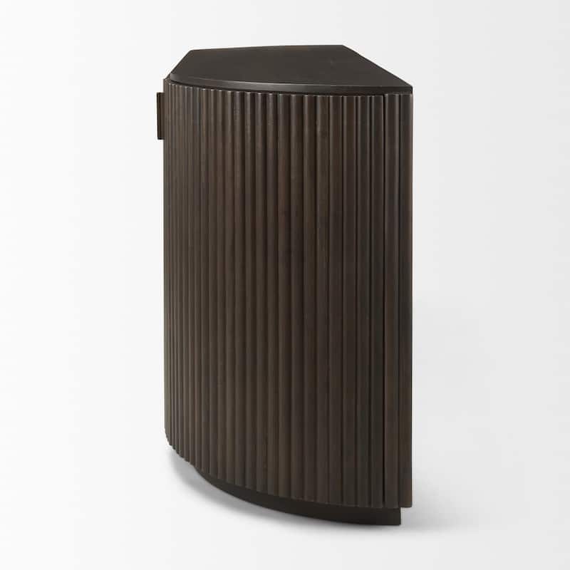 Terra Dark Brown Solid Wood Fluted Sideboard - 72.0L x 18.5W x 32.0H