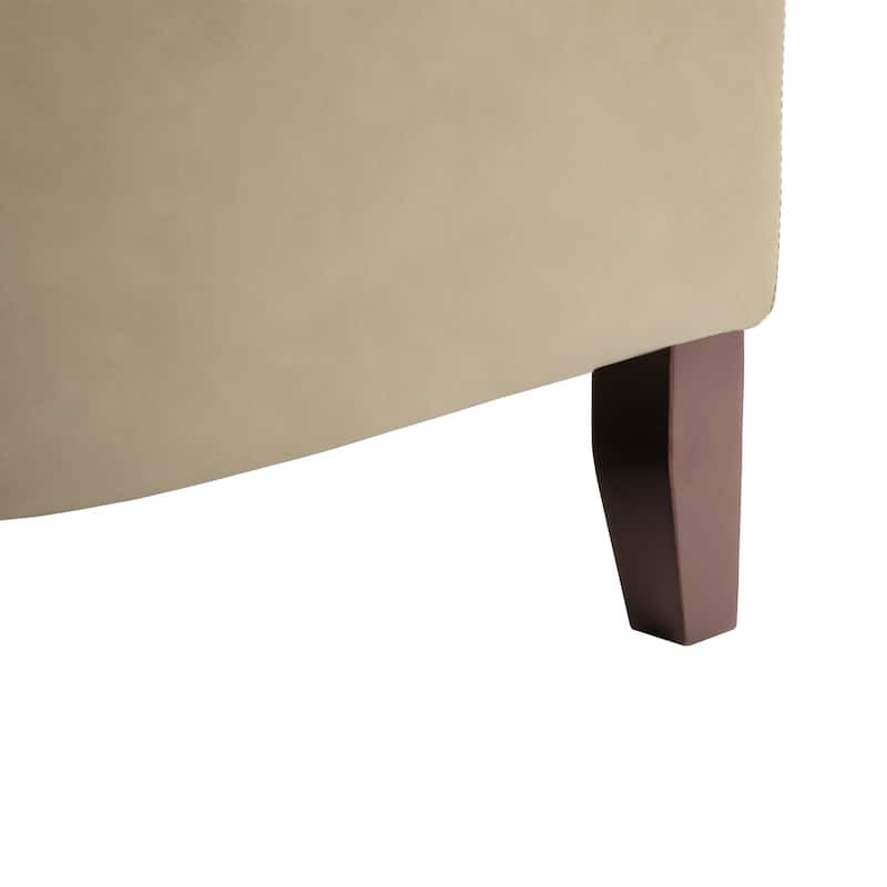 Faux Leather Barrel Accent Chair