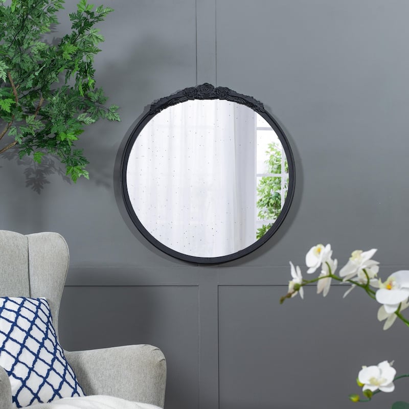 Mid-Century Style Living Room Round Mirror