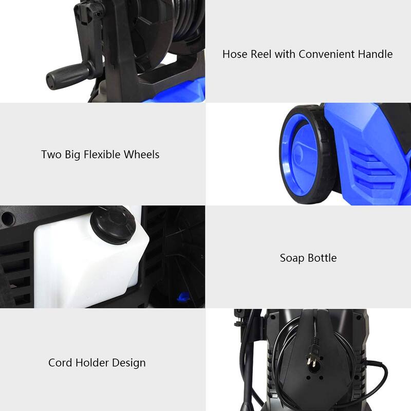 2200W 2.0 GPM Electric Pressure Washer with 5 Nozzles