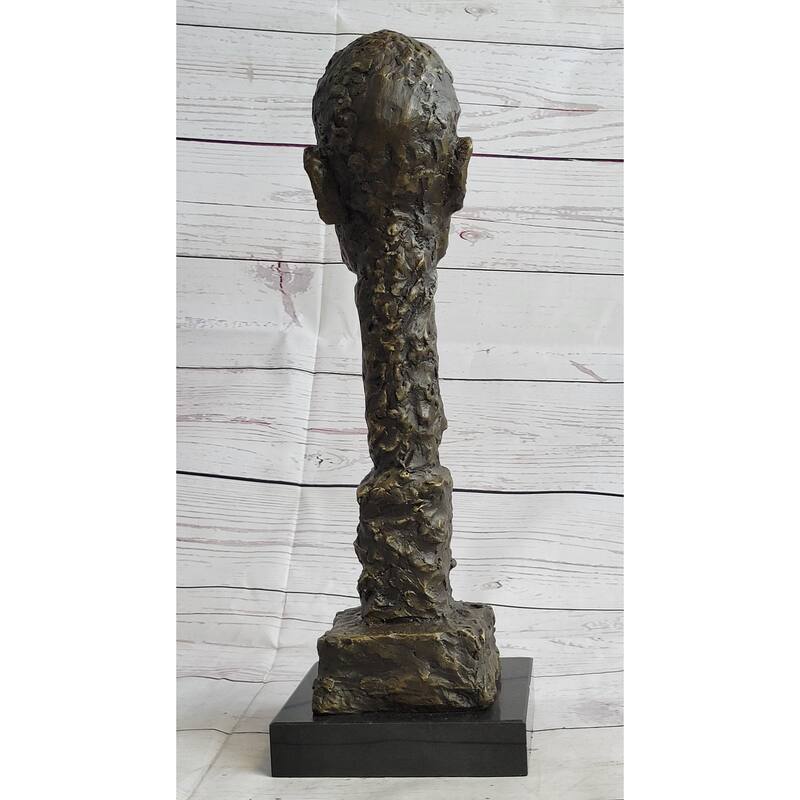 Giacometti Gia Bronze Head Face Bust Sculpture Statue Brutalist Surrealism 15 Inches X 5 Inches