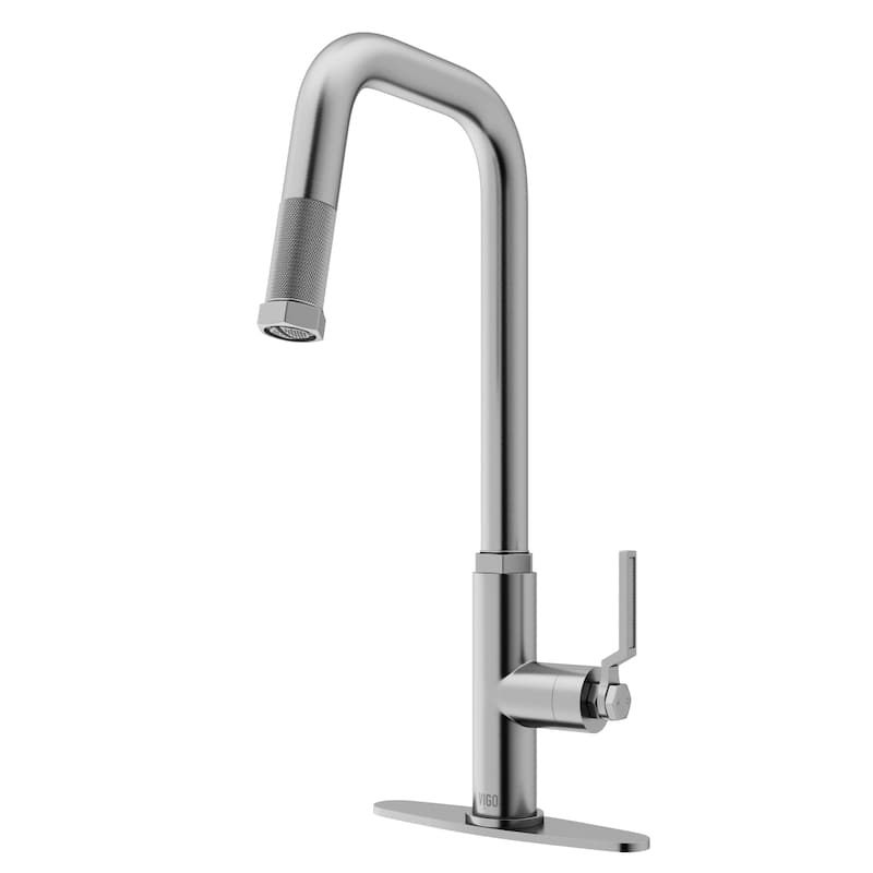 VIGO Hart Angular 18" H Single Handle Pull-Down Kitchen Faucet