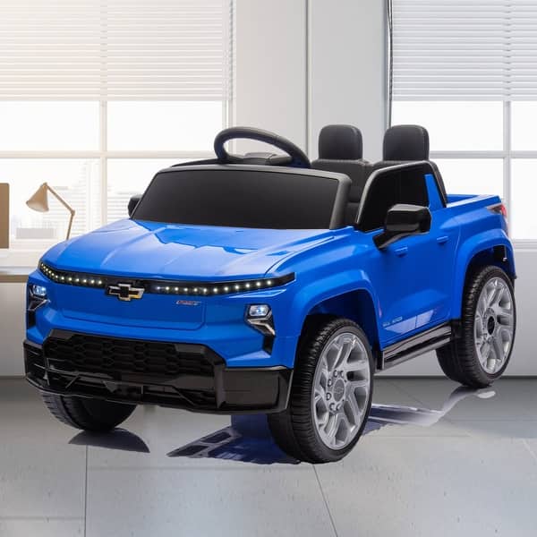 slide 2 of 49, Licensed Chevrolet Silverado Kids Ride-On Car with Bluetooth, LED Lights, Remote Control, Music for 2-5 Year Olds
