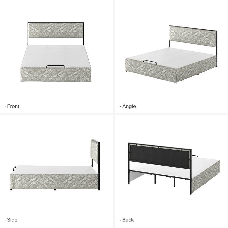 Oliver Modern Washable Slipcover Bed Upholstered Metal by HULALA HOME