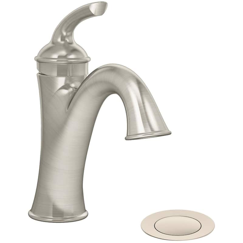Symmons SLS5512PP Elm 1.0 GPM Single Hole Bathroom Faucet with Push - Satin Nickel