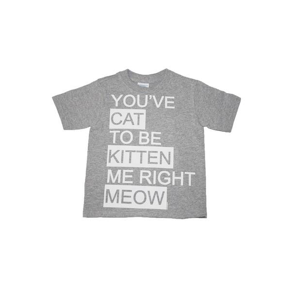 Shop Girls Gray You Ve Cat To Be Kitten Me Right Meow Short Sleeve T Shirt Overstock 28299136