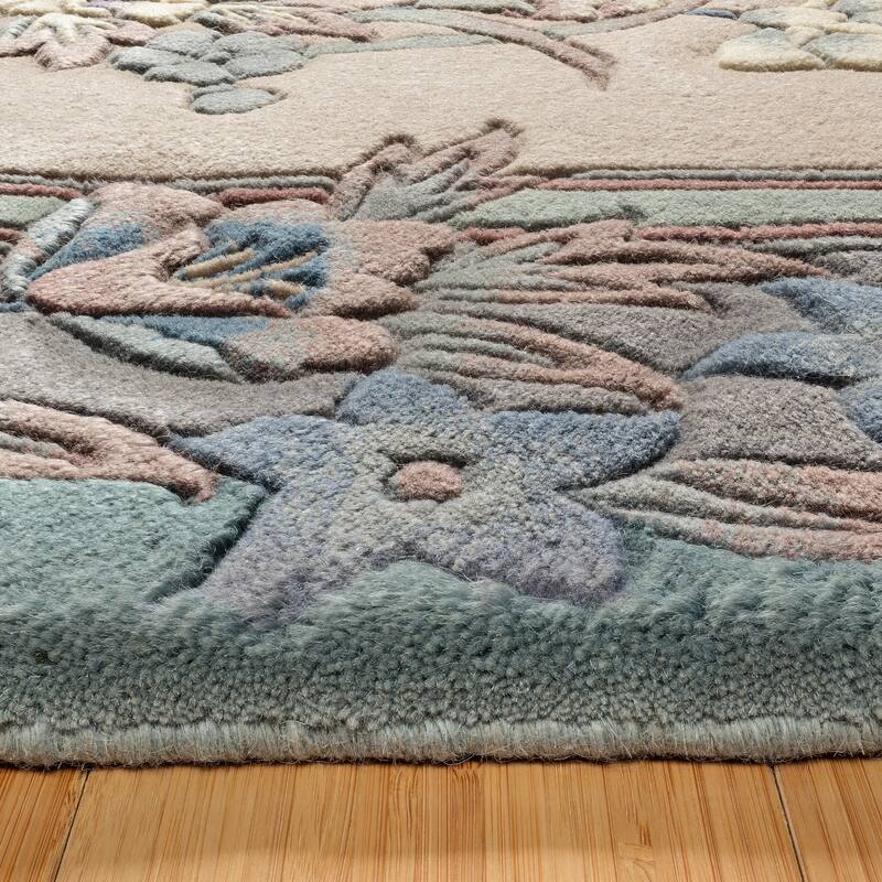 Gertmenian Oriental Estate Traditional Oriental Floral Border Metallion Hand Knot Wool Area Rug Collection
