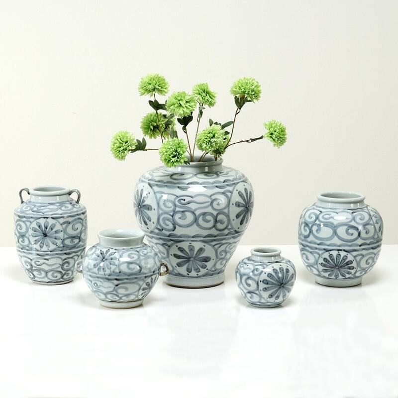 Approx. 14.6 Inches Subtle Blue and White Vase (7" Opening)