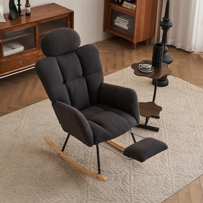 Teddy Fabric Upholstered Rocking Chair Accent Armchair Chair