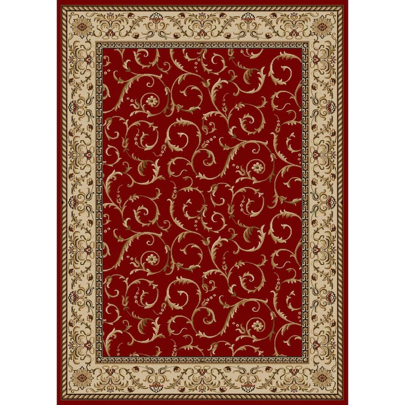 Admire Home Living Amalfi Transitional Scroll Pattern Area Rug