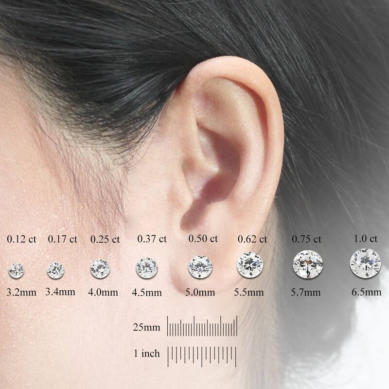 Auriya 1 1/2ctw 3 Prong Martini Set Round Diamond Stud Earrings 18kt Gold Certified