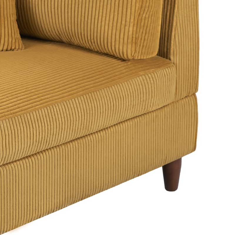 2-Piece Corduroy Loveseat Modular Sectional Sofa