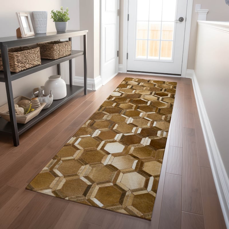 Premium Washable Super Soft Traditional Casual Mayfield Rug - Brown - 2' 3" x 7' 6" - Runner