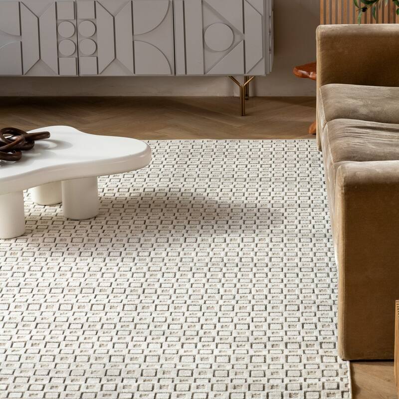Elto Abstract Shapes Weather Resistant Sleek Contemporary Outdoor Rug - 6' X 9'