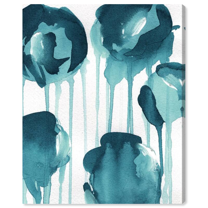 Wynwood Studio Canvas Abstract Ivy's Favorite Color Blue and Turquoise Modern & Contemporary Wall Art Canvas Print