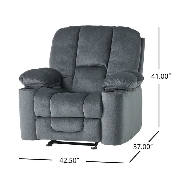 dimension image slide 0 of 3, Christopher Knight Home Gannon Fabric Reclining Glider Club Chair