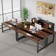 preview thumbnail 6 of 9, 70.8 Inches L-Shaped Executive Desk with Drawer and File Cabinet
