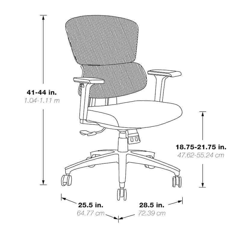 Black Mesh Managers Chair with Fabric Seat