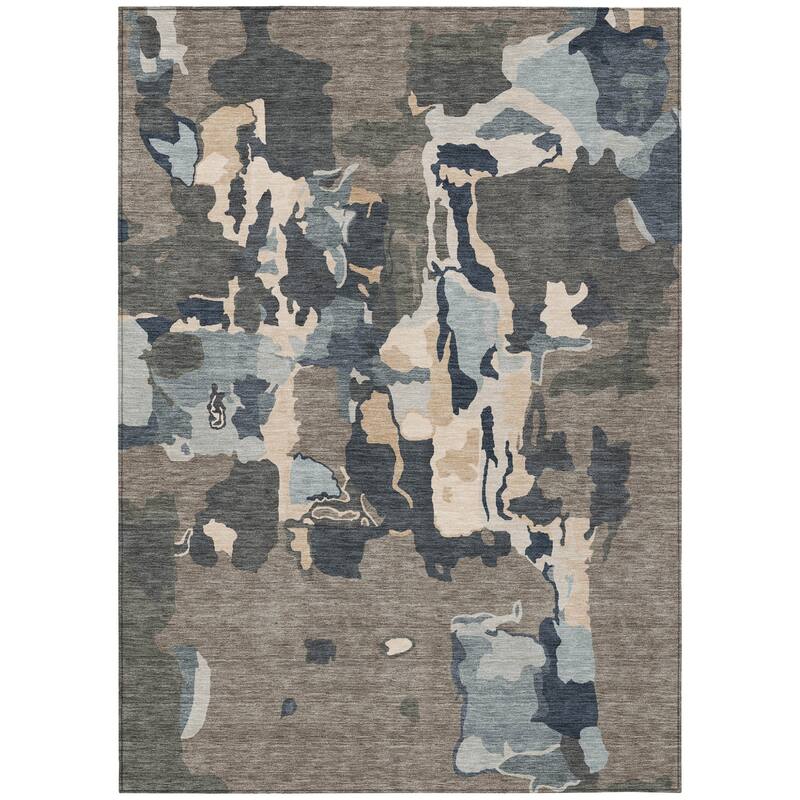 HomeRoots Abstract Transitional Rectangle Outdoor Rug