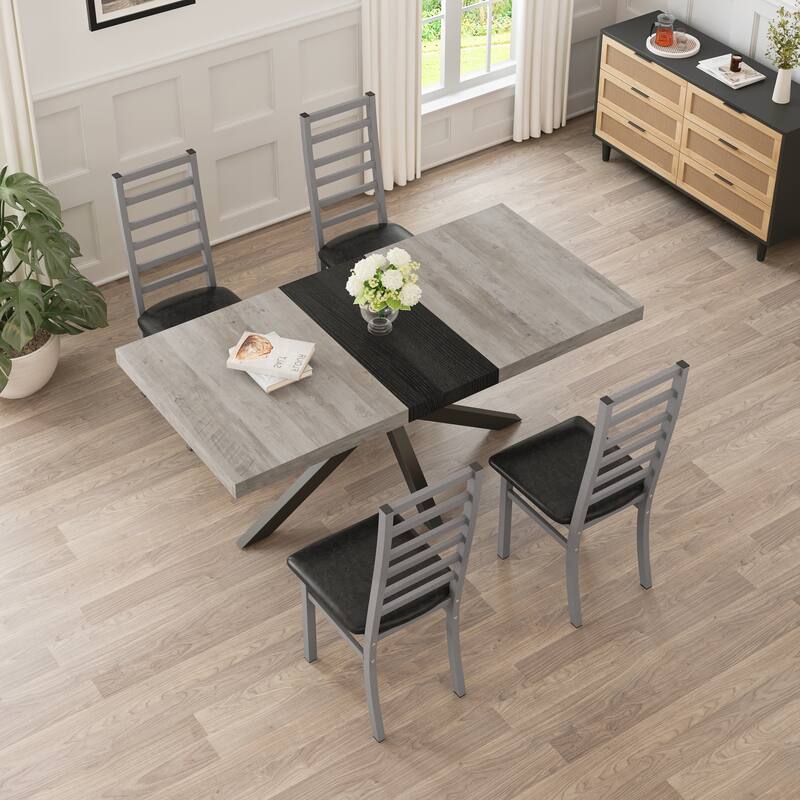 High Back Armless Metal Dining Chairs Set