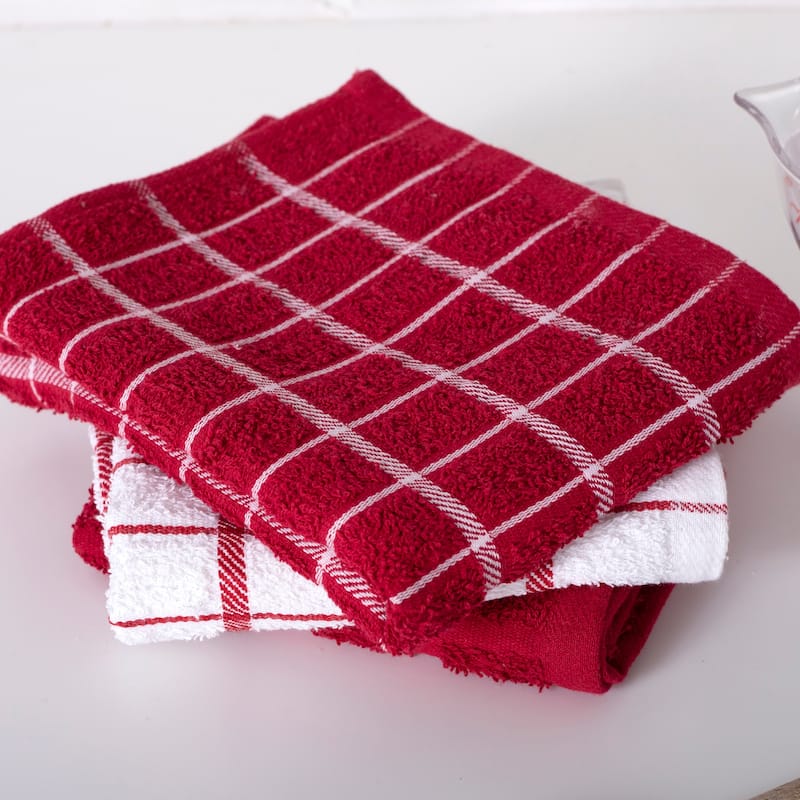 RITZ Cotton Terry Check Kitchen Towels (Set of 3)