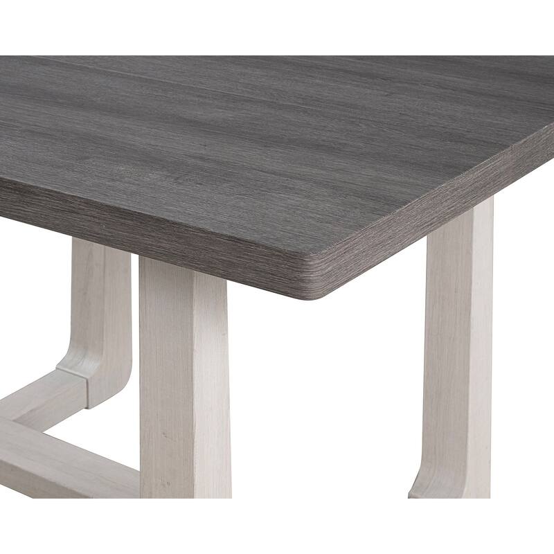 Transitional Gray Finish 5pc Dining Set Upholstered Chairs and Table