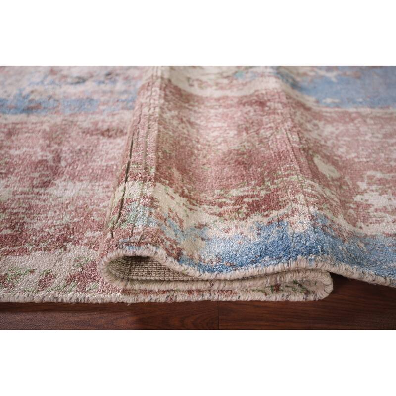 All-Over Abstract Indian Runner Rug Hand-Knotted Wool Carpet - 2'8"x 10'0"