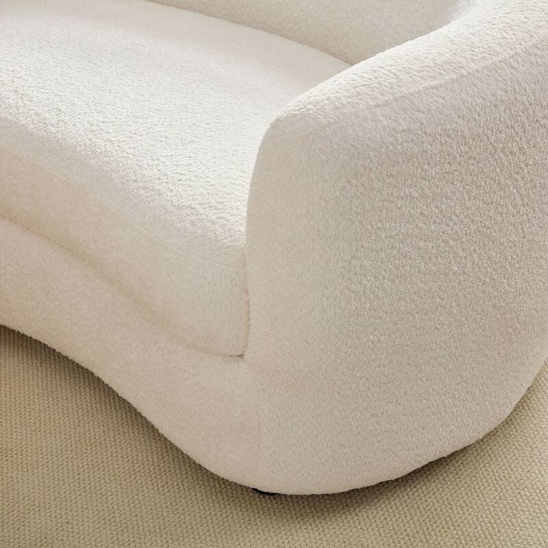 Curved Cloud Sofa, Upholstered Comfy Sofa with Pillows for Living Room
