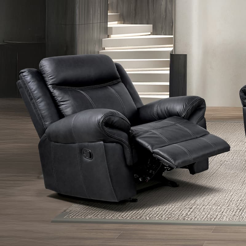 Verne Modern Manual Glider Recliner - Black